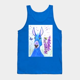 Silly Blue Donkey among Foxglove Tank Top